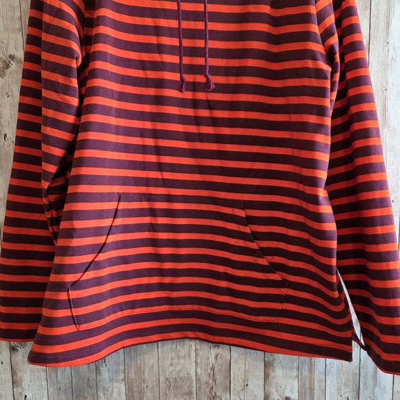 St. John's Bay Red and Blue Striped Cowl Neck Sweater - Picture 3 of 6